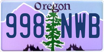 OR license plate 998NWB