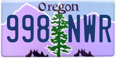 OR license plate 998NWR