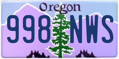 OR license plate 998NWS