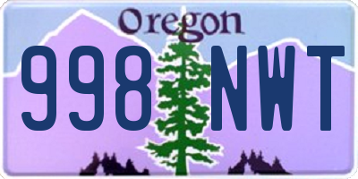 OR license plate 998NWT