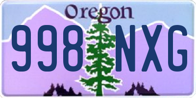 OR license plate 998NXG