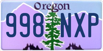 OR license plate 998NXP