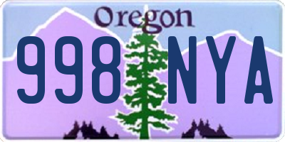 OR license plate 998NYA