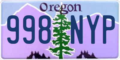 OR license plate 998NYP