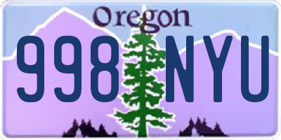 OR license plate 998NYU