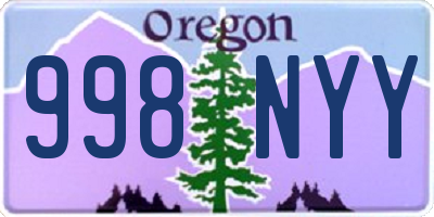 OR license plate 998NYY
