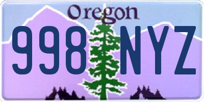 OR license plate 998NYZ