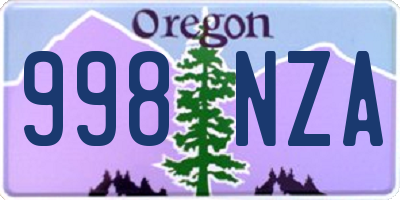 OR license plate 998NZA