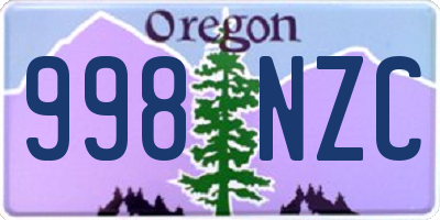 OR license plate 998NZC
