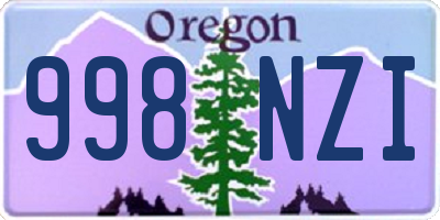 OR license plate 998NZI