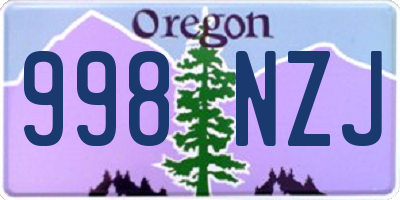 OR license plate 998NZJ