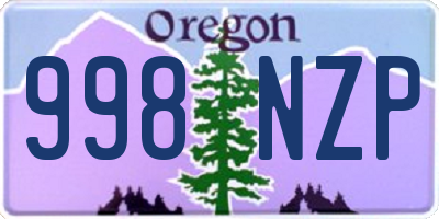OR license plate 998NZP