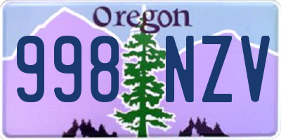 OR license plate 998NZV