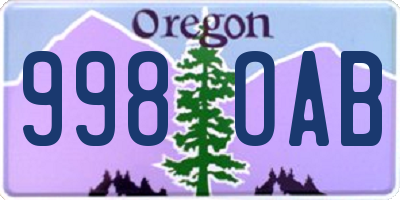 OR license plate 998OAB