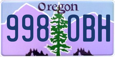 OR license plate 998OBH
