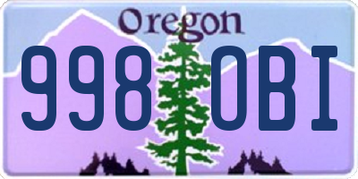 OR license plate 998OBI