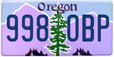OR license plate 998OBP