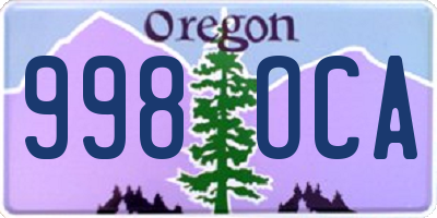 OR license plate 998OCA