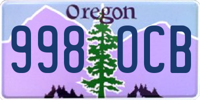 OR license plate 998OCB