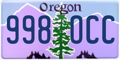 OR license plate 998OCC