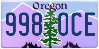 OR license plate 998OCE
