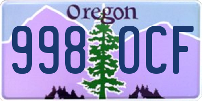 OR license plate 998OCF