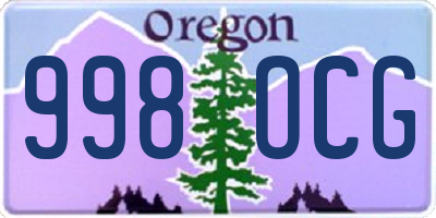 OR license plate 998OCG