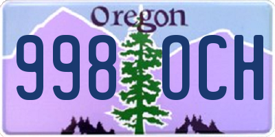 OR license plate 998OCH