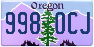 OR license plate 998OCJ