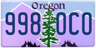 OR license plate 998OCO