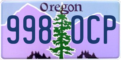 OR license plate 998OCP