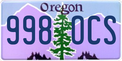 OR license plate 998OCS