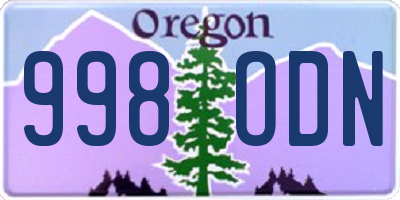OR license plate 998ODN