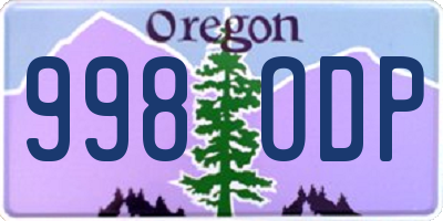 OR license plate 998ODP