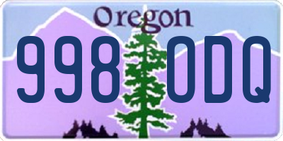 OR license plate 998ODQ