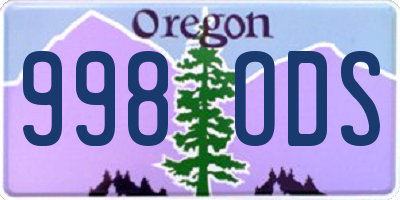 OR license plate 998ODS