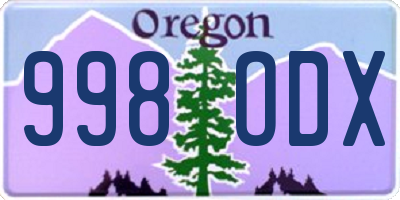 OR license plate 998ODX