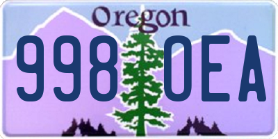 OR license plate 998OEA