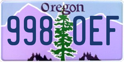 OR license plate 998OEF