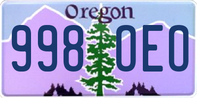 OR license plate 998OEO