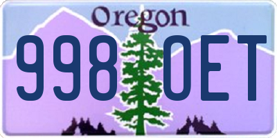 OR license plate 998OET