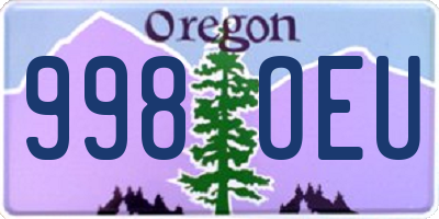 OR license plate 998OEU