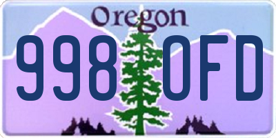 OR license plate 998OFD
