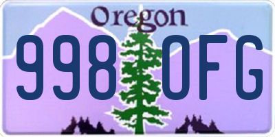 OR license plate 998OFG