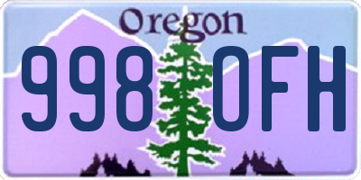 OR license plate 998OFH