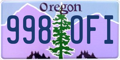 OR license plate 998OFI