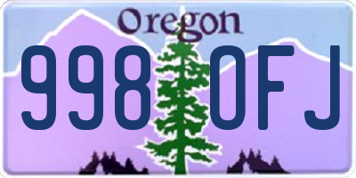 OR license plate 998OFJ