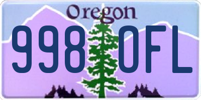 OR license plate 998OFL