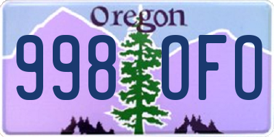 OR license plate 998OFO