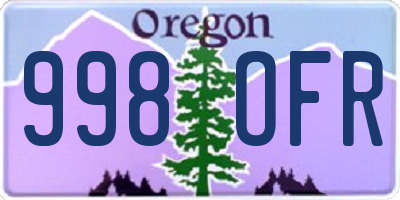 OR license plate 998OFR